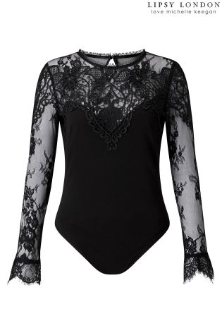 Lipsy Love Michelle Keegan Lace Long Sleeve Body